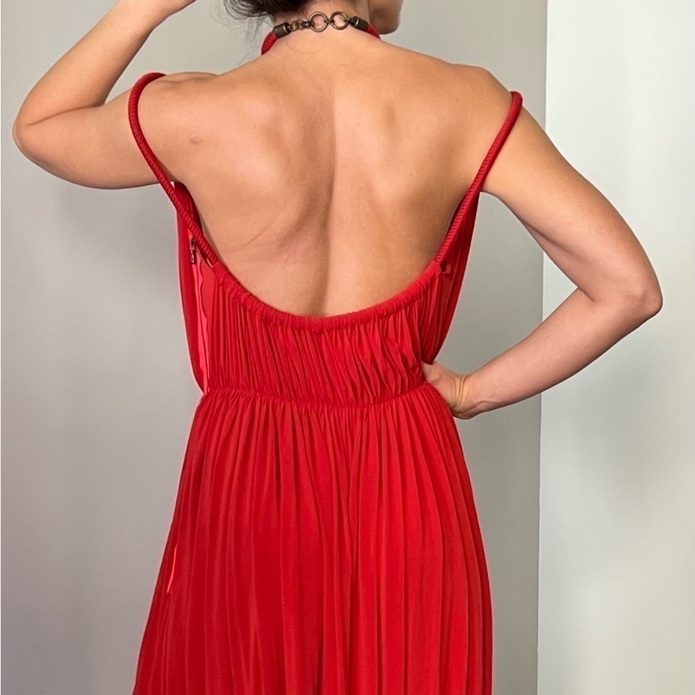 Lanvin Red Grecian Style Dress Gown - Picture 5 of 11